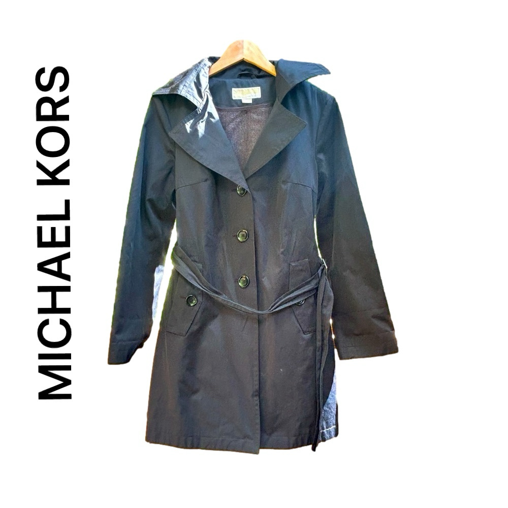Michael Kors Women Black Trench Coat Small